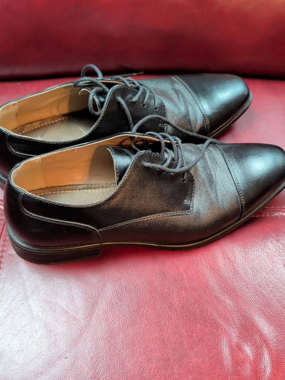 jf j.ferrar Black Cap-Toe Lace-Up Oxfords Men's Dress Shoes Size 11 W